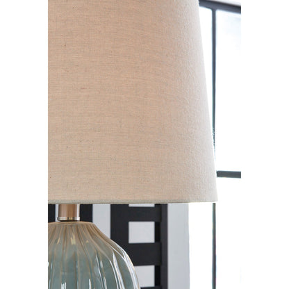 Detail view of Hadbury Blue Set of 2 Table Lamps
