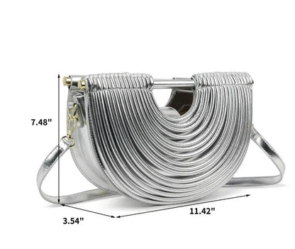 Half-Moon Textured Crossbody Bag (Black)