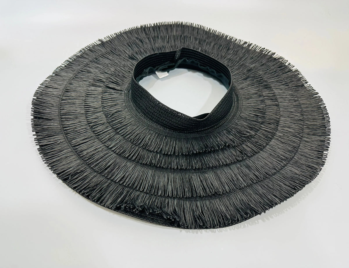 Black Sun Hat with Fringe – Vacation Vibes Essential