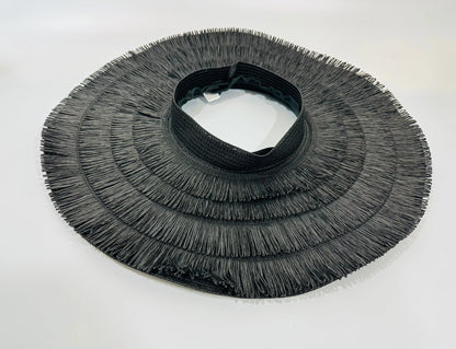 Black Sun Hat with Fringe – Vacation Vibes Essential
