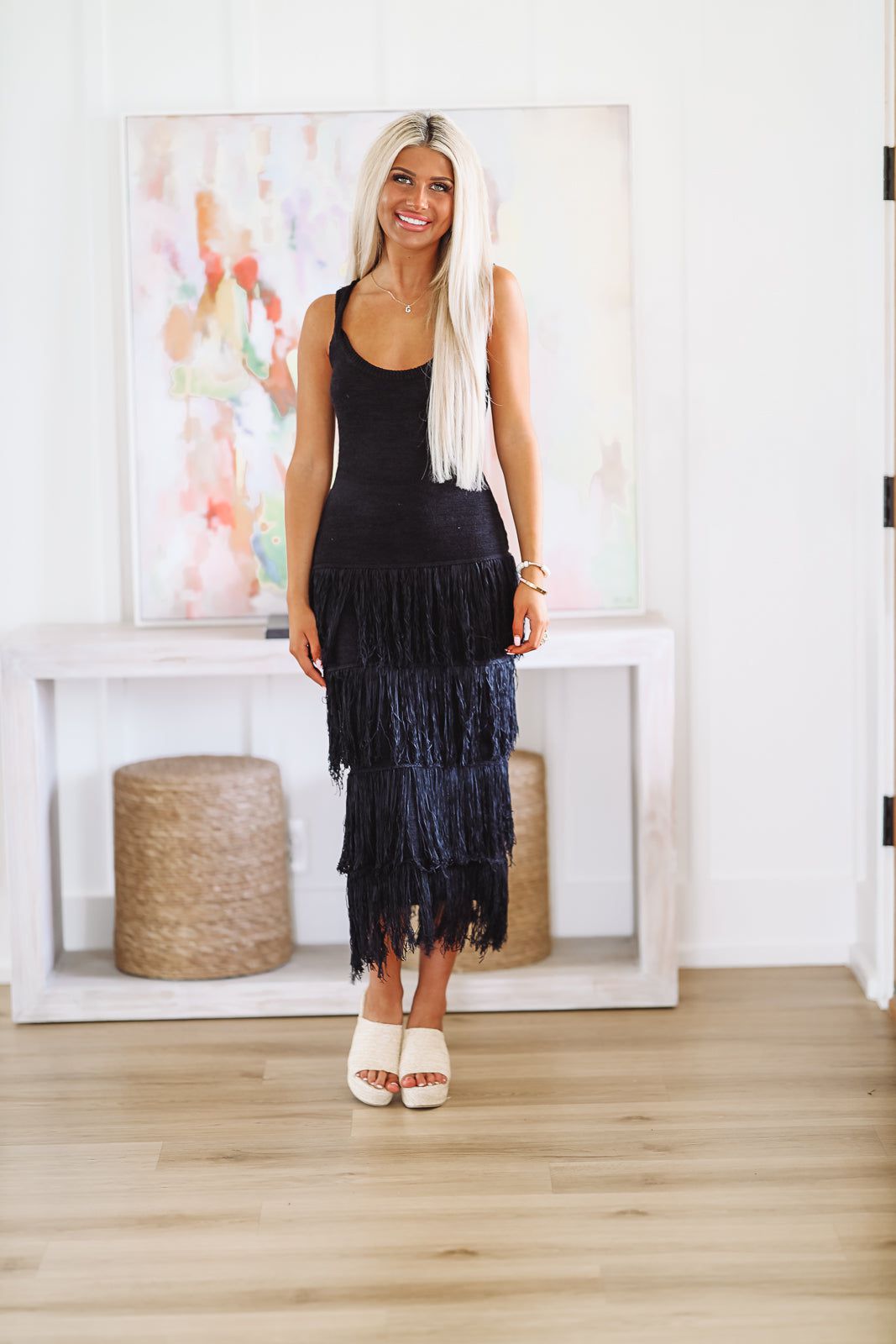 Drinks on the Beach Midi Dress - Black