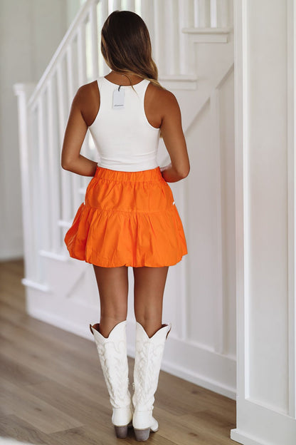 It's a New Day Skirt - Orange and White
