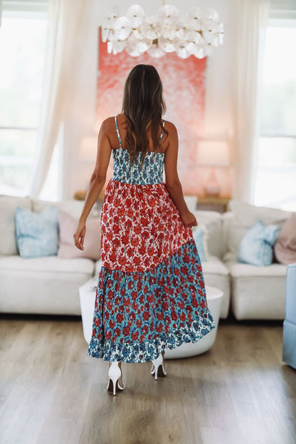Just My Favorite Maxi Dress - Red and Orange