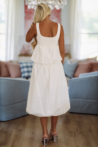 Long Nights Midi Skirt - Cream (FINAL SALE)