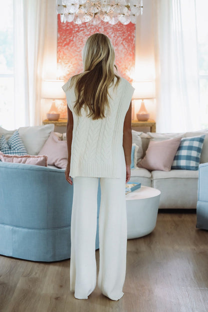 Clean Slate Top and Pants Set - Cream