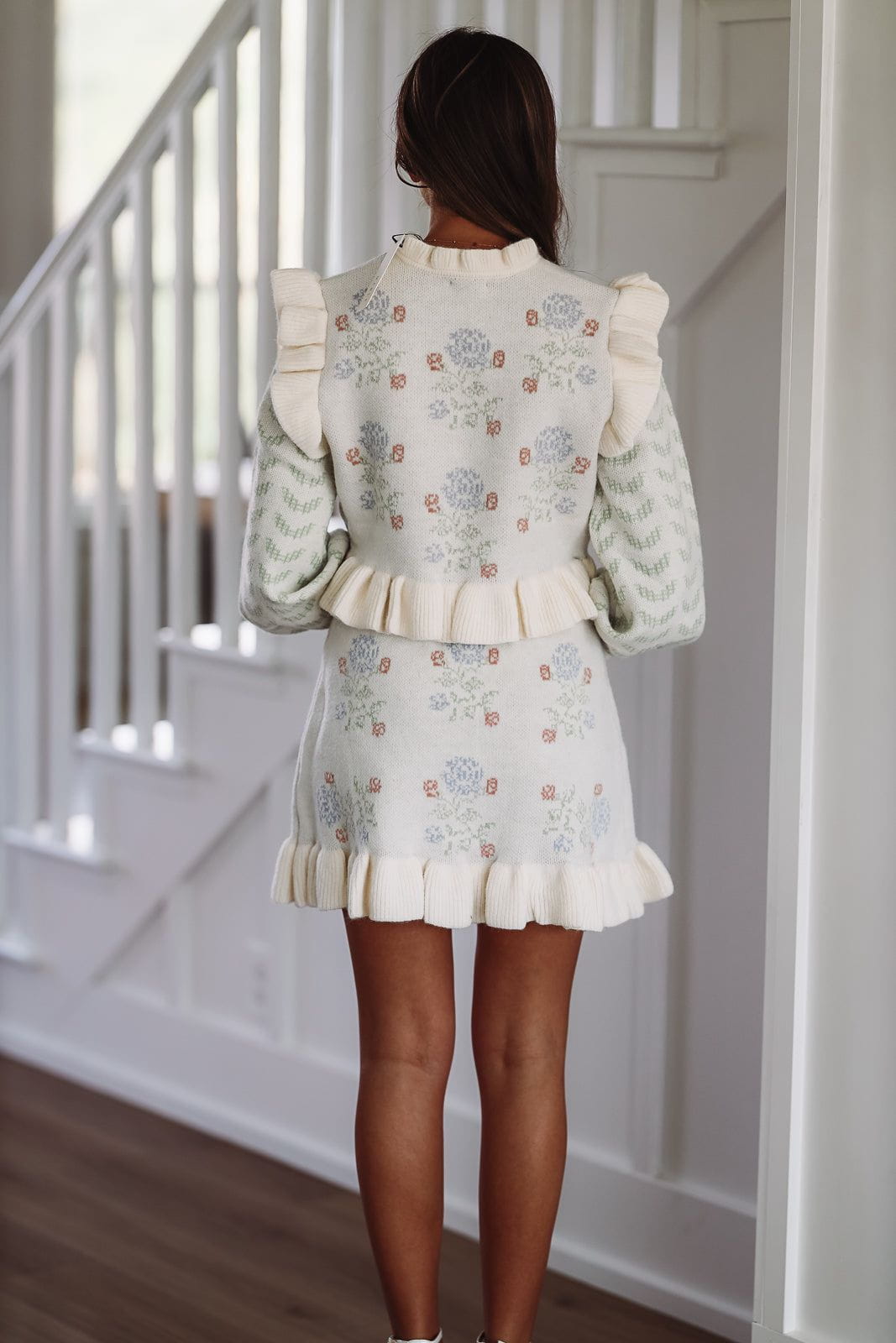 My Crush Knit Top and Skirt Set - Cream