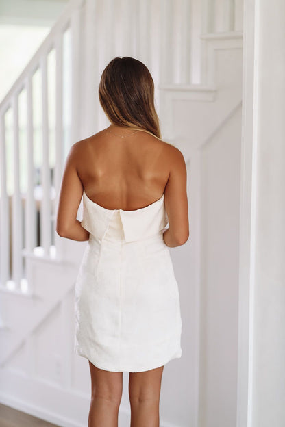 Take Me Out Mini Dress - Cream