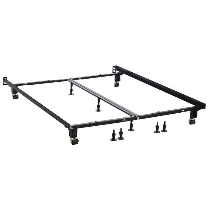 Front right view of HD Instamatic Universal Black Bed Frame