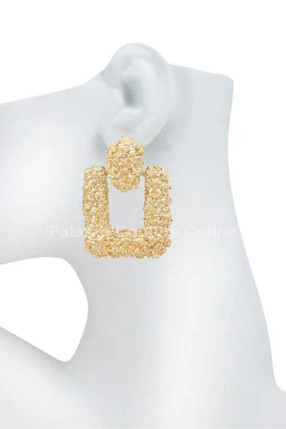 Hint Drop Rectangle Drop Earrings with Textured Finish