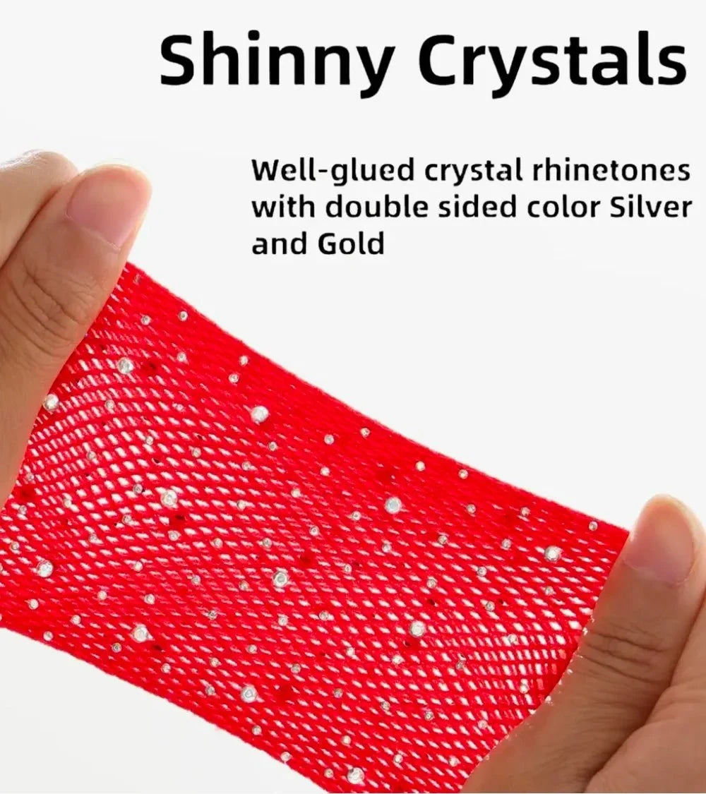 Hot Legs Rhinestone Tights – Diamond Fishnet Red