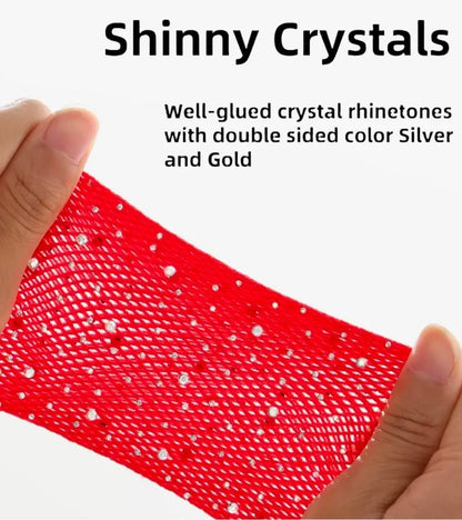 Hot Legs Rhinestone Tights – Diamond Fishnet Red