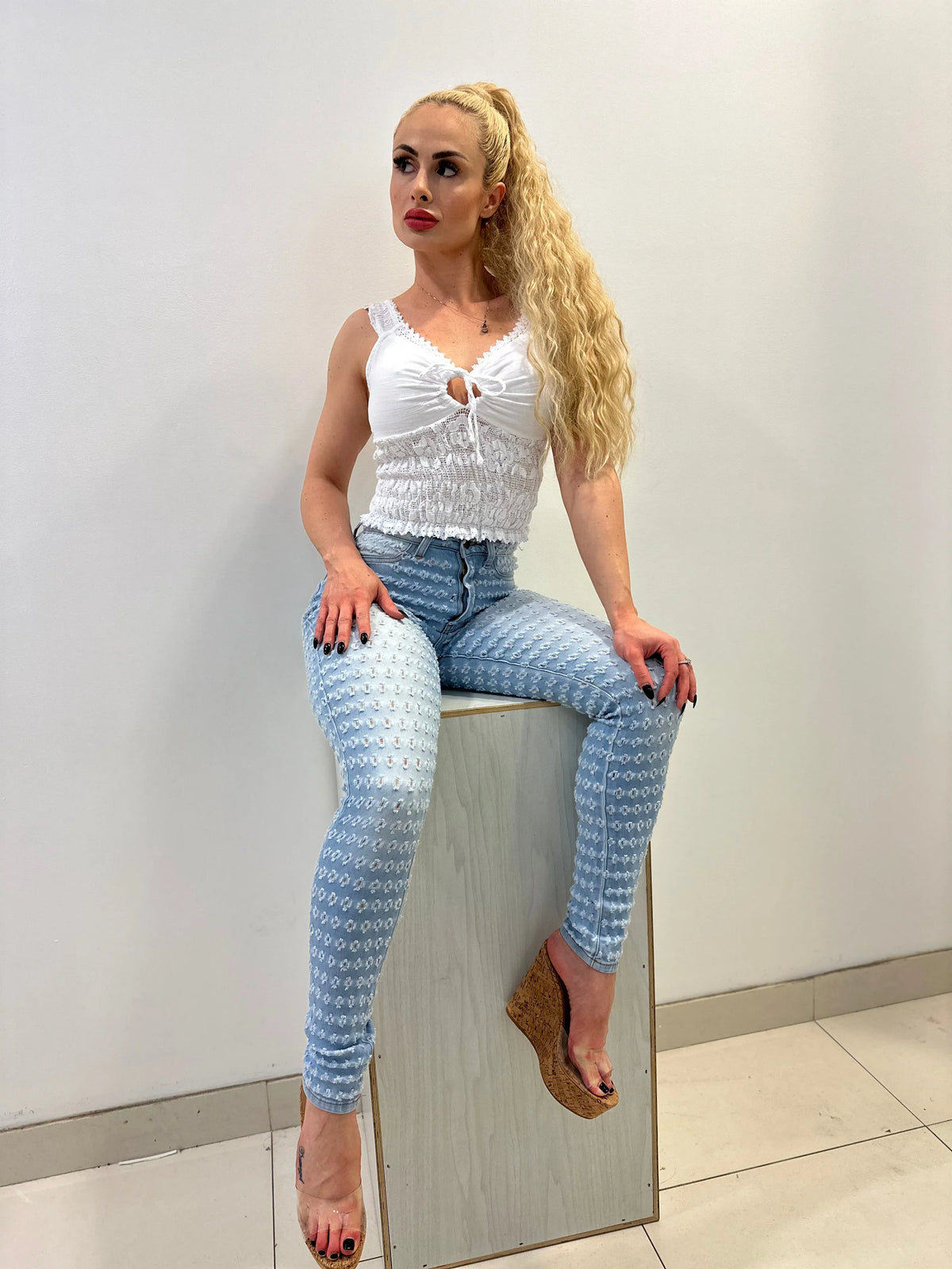 I Don’t Wanna Know Distressed Jeans with Stretch Fit