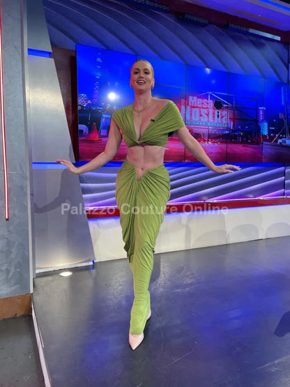 I Dream of Genie Ruched Skirt Set - Lime