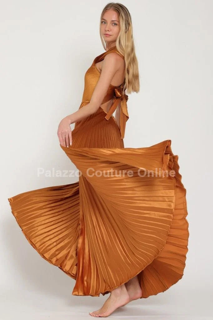 Idalia New Year’s Eve Princess Maxi Dress (Golden Camel)