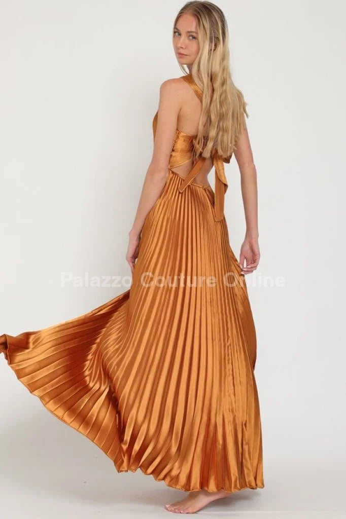 Idalia New Year’s Eve Princess Maxi Dress (Golden Camel)