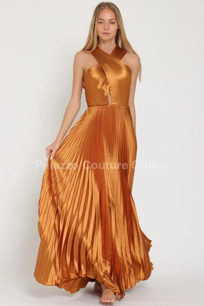 Idalia New Year’s Eve Princess Maxi Dress (Golden Camel)