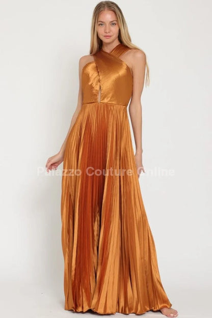 Idalia New Year’s Eve Princess Maxi Dress (Golden Camel)