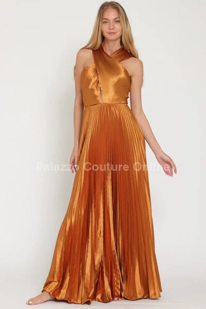 Idalia New Year’s Eve Princess Maxi Dress (Golden Camel)