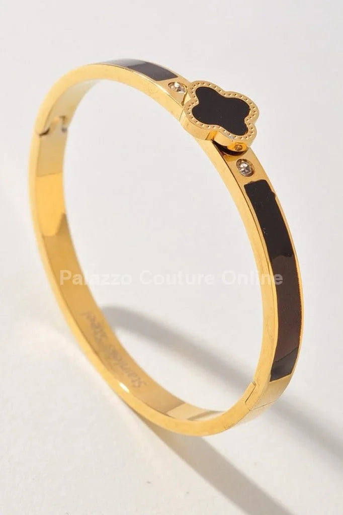 Imagine Clover Gold Bangle Bracelet