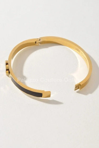 Imagine Clover Gold Bangle Bracelet