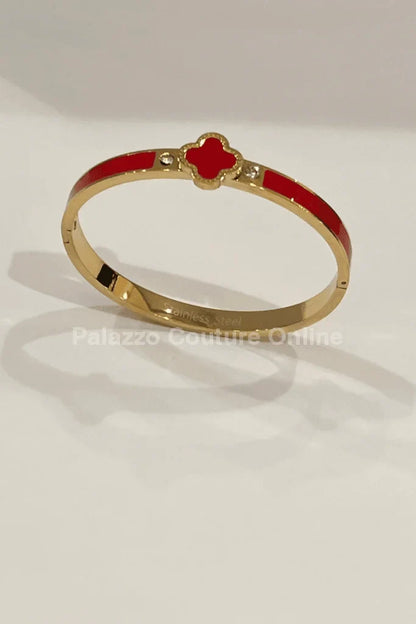 Imagine Clover Gold Bangle Bracelet