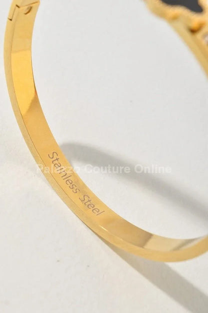 Imagine Clover Gold Bangle Bracelet