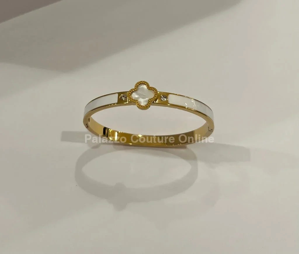 Imagine Clover Gold Bangle Bracelet
