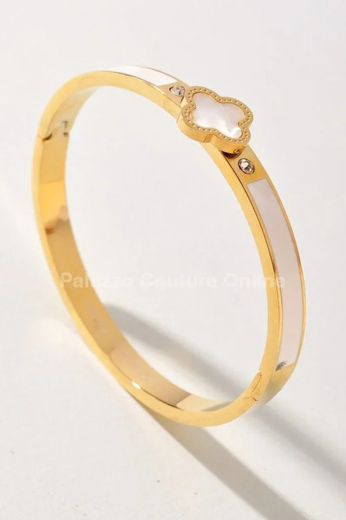 Imagine Clover Gold Bangle Bracelet