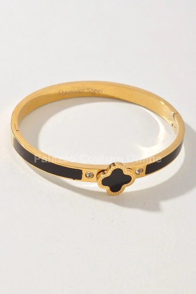 Imagine Clover Gold Bangle Bracelet
