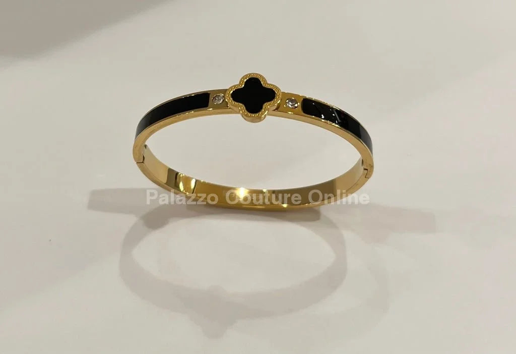 Imagine Clover Gold Bangle Bracelet
