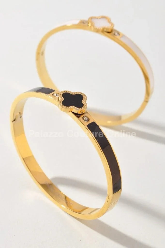 Imagine Clover Gold Bangle Bracelet