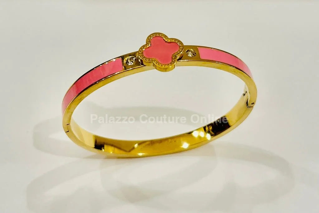 Imagine Clover Gold Bangle Bracelet