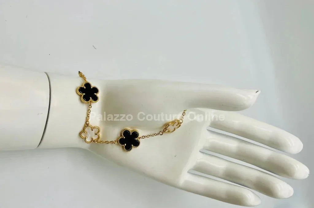 Inspiring Flowers That Last Forever Bracelet (white & Black)