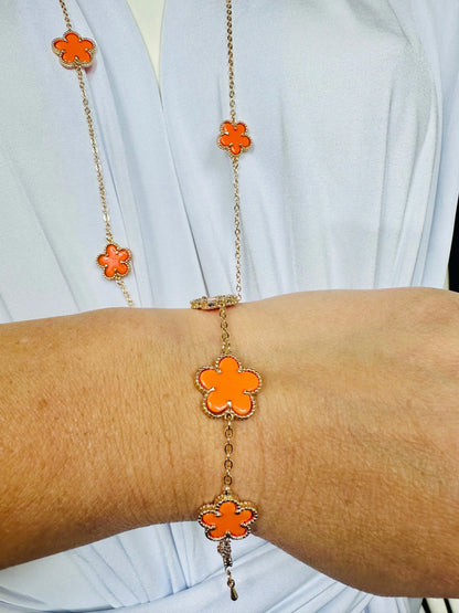Inspiring Flowers That Last Forever Bracelet (Orange)