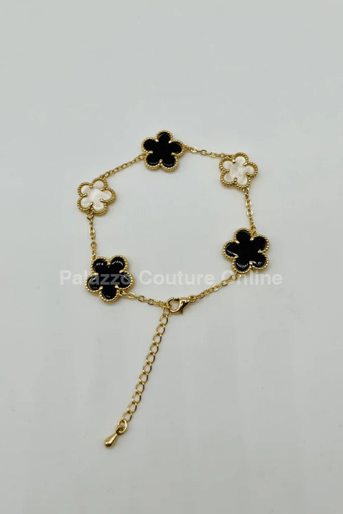 Inspiring Flowers That Last Forever Bracelet (white & Black)