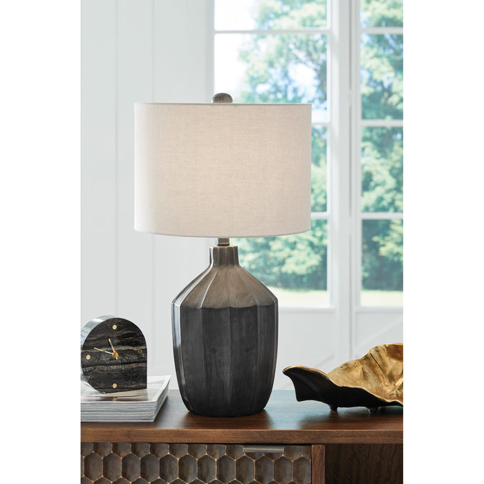 A room setting featuring Jilton Black Table Lamp