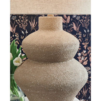 Detail view of Jossleigh Beige Table Lamp