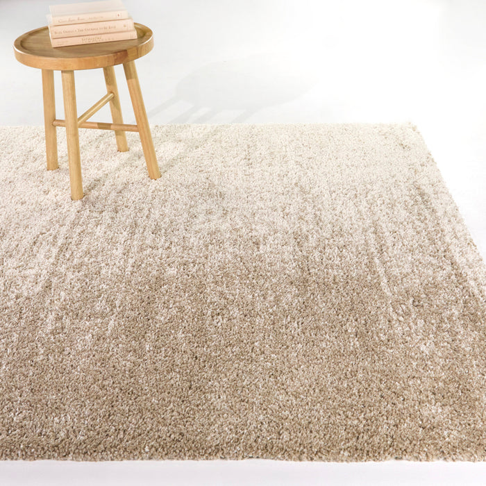 A room setting featuring Kenoyer Cream 5x8 Modern Area Rug