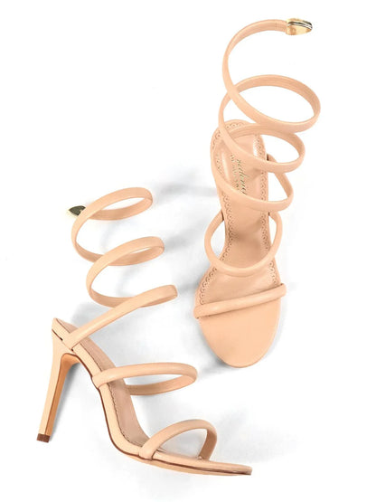 Kim Spiral Heels -Nude