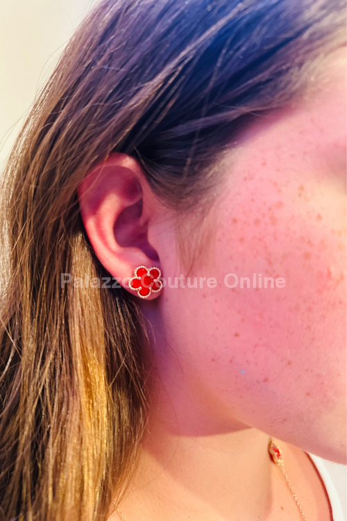 Kiss From a Rose Earrings (Red)