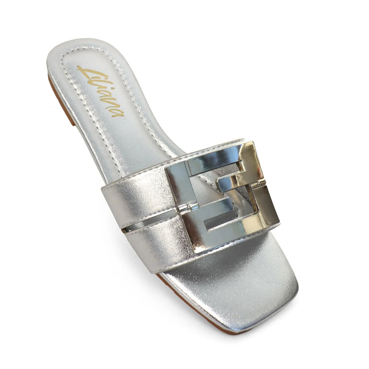 Kyra Signature Flat Sandals Silver