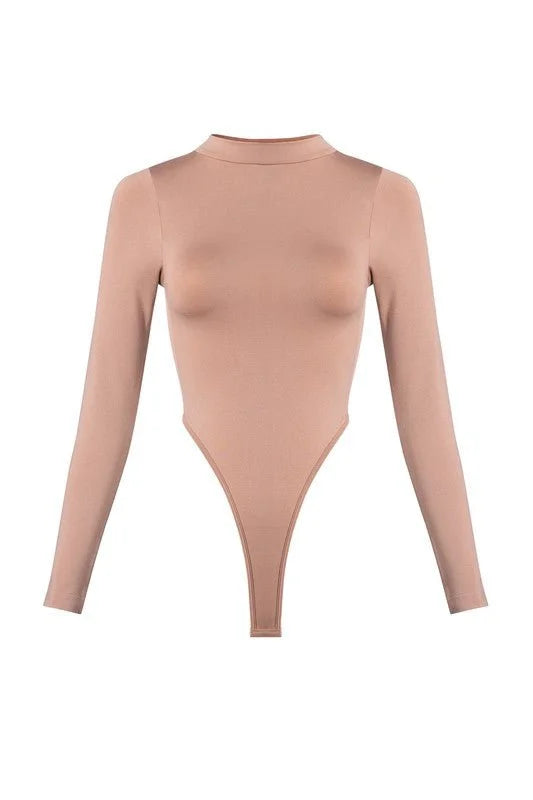 Lara High Crotch Mockneck Bodysuit (Nude)