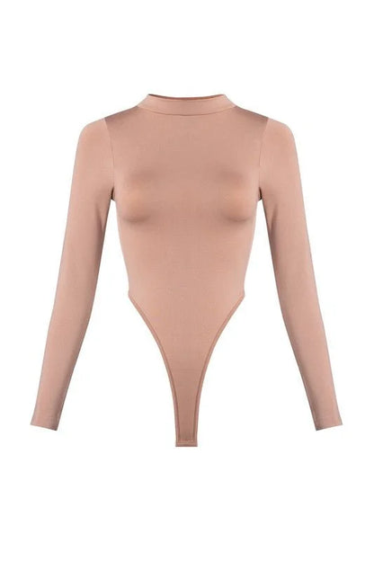 Lara High Crotch Mockneck Bodysuit (Nude)