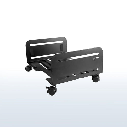 Large Computer Tower Desktop ATX-Case, CPU Steel Rolling Stand, 7.8 to 14 inch Wide Adjustable Mobile Cart Holder with Locking Caster Wheels, Gaming PC Holder