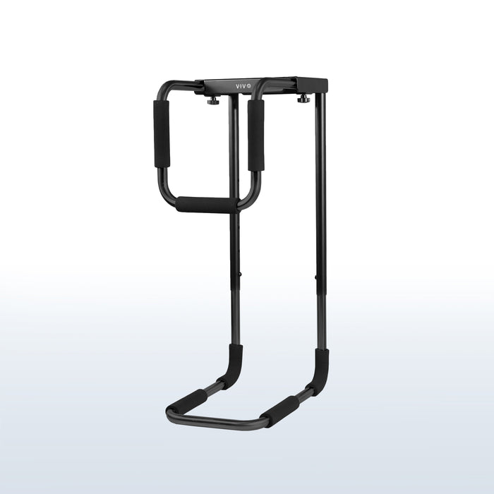 Large heavy-duty height adjustable and width adjustable under desk PC mount.