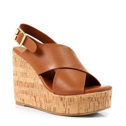 Lelisa Wedge Sandals -Tan