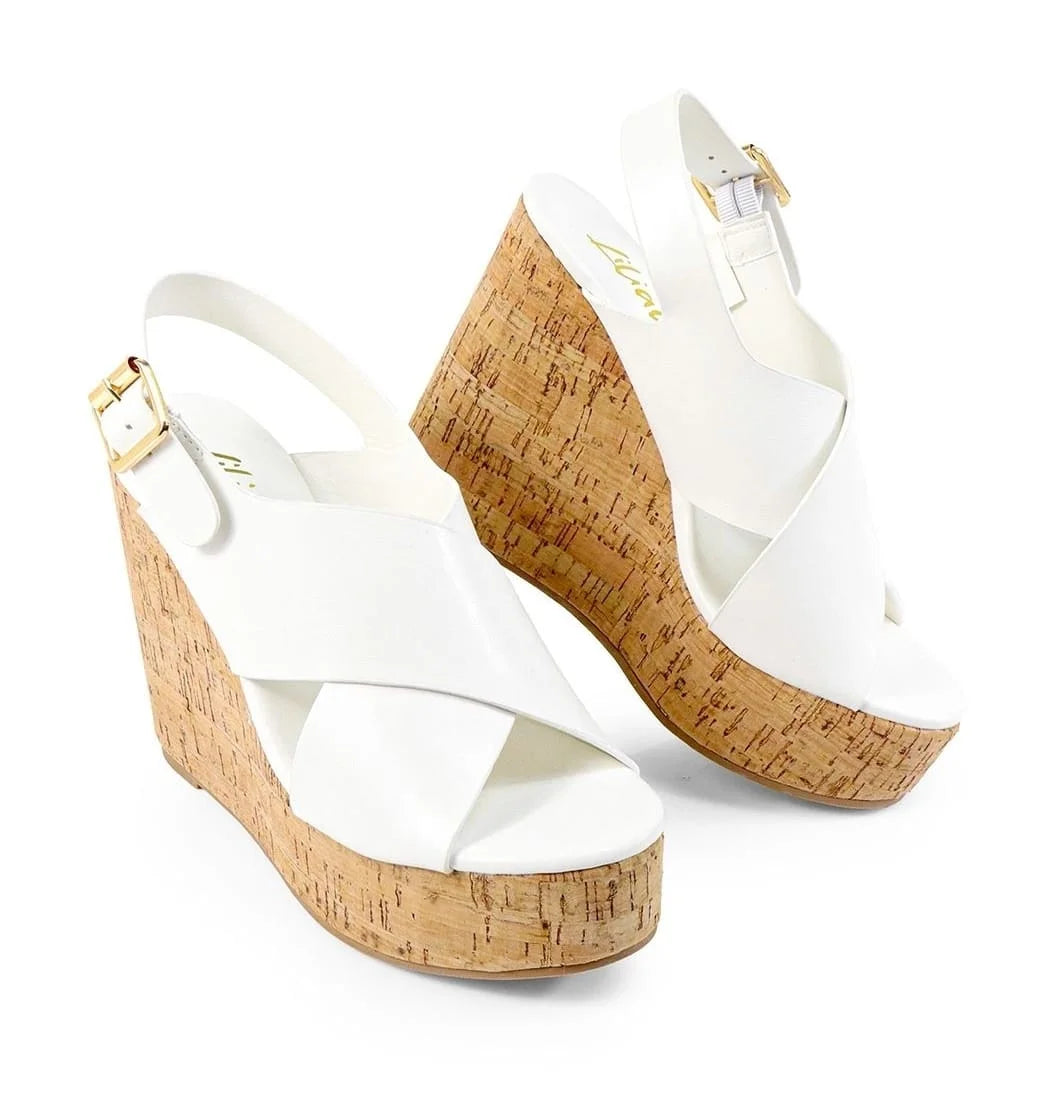 Lelisa Wedge Sandals -White