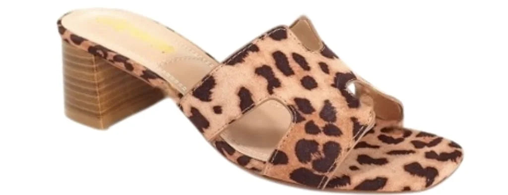 Leopard Block Heel Mule Sandals – Elena Luxe