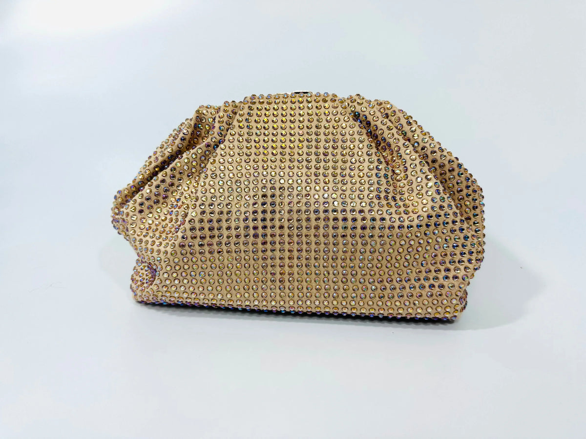 Light-Gold Beaded Clutch – Luxe Evening Statemen