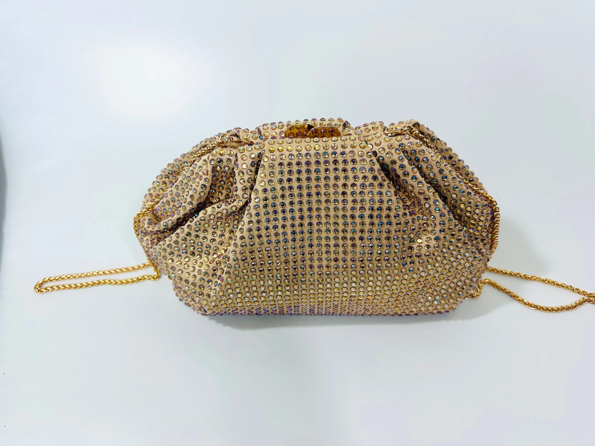Light-Gold Beaded Clutch – Luxe Evening Statemen
